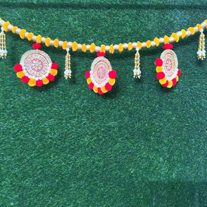 Arte tradicional Deco Toran tela colgante de pared Bandarwal regalos para el hogar templo decoración para interior/exterior entrada boda decoraciones - Product Image 1