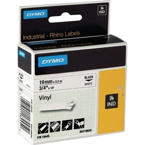 Ruban adhésif de bureau 19 mm x 5,5 m, ruban adhésif en vinyle noir pour DYMO - Product Image 1