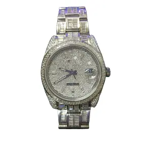 Hiphop Luxe Horloges Mannen Pols Met Custom Logo Horloge Groothandel Iced Out Merk Mechanische Moissanite Horloge