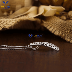 Colgante de diamante de corte brillante redondo TDW 0.204 con cadena de oro blanco certificado/no certificado Diamante Cvd Joyería de diamantes - Product Image 2