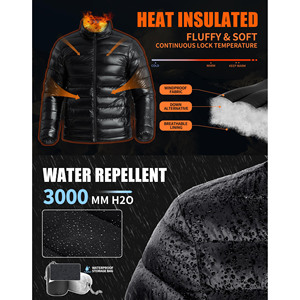 High Quality Long Sleeve <b>Jacket</b> For Men <b>Waterproof</b> Canvas Fashion Bright Zipper <b>Padded</b> Hoded Custom Logo Plus Size Men's <b>Jackets</b> - Product Image 3