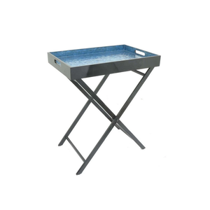 Usine en gros de haute qualité nacre plateau de service table pliante intérieure meubles de décoration fabriqués au Vietnam - Product Image 4