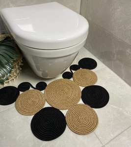 <b>Placemat</b> Handmade Natural <b>Woven</b> Water Hyacinth Seagrass Straw Round <b>Placemat</b> - Product Image 3