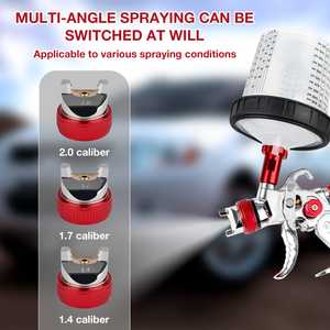 Kit de Pistola de Pulverización HVLP 2008 con Boquillas de 1.4/1.7/2.0MM, 10 Vasos Desechables de 600ML, Cepillo de Limpieza, Llave Inglesa, Tipo de Alimentación por Gravedad - Product Image 6