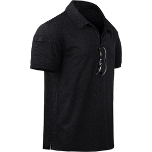 Camiseta Polo Negra Casual para Hombre, Transpirable, de Manga Corta, Fabricante de Marca Privada - Product Image 1