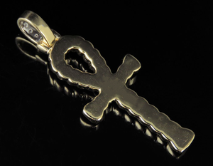 Classique Chrétien De Luxe Cubain Lien Conception Moissanite Rond Diamant Croix Pendentif en Argent Sterling Bijoux pour Hommes Femmes - Product Image 5