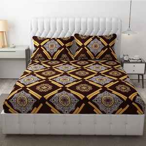 Ensemble de draps de lit 3 pièces en coton de qualité élégante Impression florale solide Style classique Confortable et idéal pour les cadeaux - Product Image 1