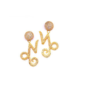 Ensemble de boucles d'oreilles à breloques classiques de tous les jours pour femmes en argent sterling 925 plaqué or vermeil avec topaze blanche vêtements pour femmes - Product Image 6