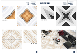 Azulejos de Porcelana Esmaltados Brillantes y Mate de Alta Calidad, 600x600 mm, 60x60 cm, Diseño de Mármol Moderno para Habitaciones - Product Image 3