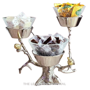 ชามอลูมิเนียมแบบตั้งทำจากแก้ววัสดุทำจากแก้วพร้อมช้อนชามตกแต่งดีไซน์ทรงผีเสื้อชุบทองสไตล์แฟนซีใหม่ - Product Image 4