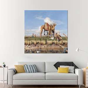 Obra de arte impresa en lienzo: Reproducción de arte egipcio, escena del río Nilo, lienzo enrollado de 1 pie - Product Image 1