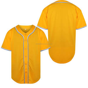 Jersey de béisbol de manga corta con botones para hombre, uniformes de tela de punto estampados - Product Image 1