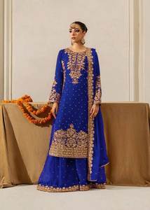 Tendance Salwar moderne en Faux Georgette Duptta's Top et Plazza pour les fêtes Mariages Diwalis Graduations - Product Image 4