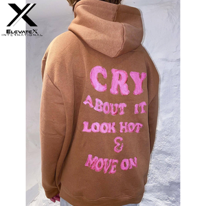 100% coton polaire coudre Patch hommes femmes sweat à capuche d'hiver multicolore 3D Designer pull personnalisé multicolore bouffée brodé - Product Image 4