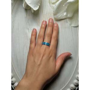 Navajo Handmade Opal & Sterling <b>Silver</b> <b>Ring</b> Marquise-Shaped Gemstone Vermeil Rhodium Gold Plating Everyday Wear Statement Style - Product Image 4