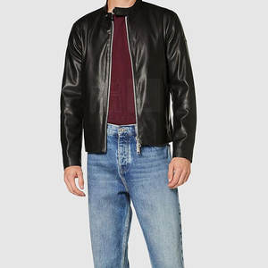 Chaqueta de Cuero para Hombre de Alta Calidad en Color Negro, Diseño de Logotipo Personalizado, Ropa de Moda, Chaqueta de Cuero para Hombre - Product Image 3