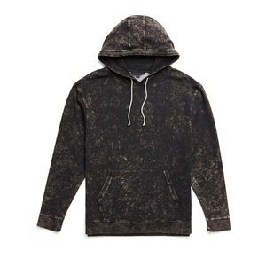 Conjunto de Sudadera con Capucha y Pantalones Cortos con Lavado Ácido, Mangas Largas Estampadas, Estilo Holgado, Chándal de Felpa, Estilo Urbano - Product Image 1