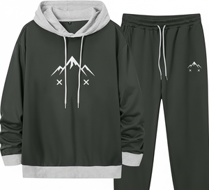 Ensemble de sweat à capuche deux pièces | Vêtements de sport sur mesure | 100% coton respirant antibactérien solide motif hiver chaud polaire - Product Image 3