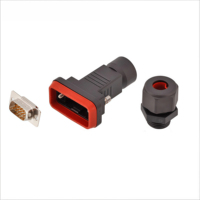 Carcasa de Nailon, Conector Macho RS232 de 9 Pines, Arnés D-SUB Impermeable, Conector AISG DB9