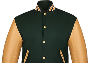 OEM Custom Varsity Jacket Soft <b>Wool</b> Canvas Polyester/Cotton Sleeves Stand Front Ribbed Hem Covered Button Closure Bulk Order Fit - Product Image 2