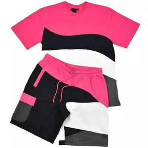 Ropa de playa de manga corta, traje transpirable para hombre, conjunto corto de dos piezas, conjunto de camisa y pantalones cortos, conjunto corto informal de verano con logotipo personalizado estampado - Product Image 1