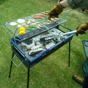 เตาย่างบาร์บีคิวสไตล์ญี่ปุ่นแบบพกพาเหล็กชุบโครเมี่ยมปรับความสูงได้ออกแบบให้ยกสำหรับใช้กลางแจ้ง - Product Image 5