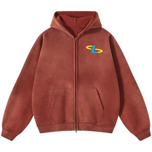 Sudadera con Capucha Personalizada OEM para Hombre, Estilo Vintage con Pedrería, Lavado Ácido, Mezcla de Algodón/Poliéster, Diseño Sólido, Invierno - Product Image 3