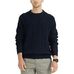 Pulls d'hiver pour hommes en polyester 12 GG fabriqués à la machine, avec logo frontal anti-plis, durables et doux, faciles d'entretien - Product Image 1