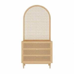 Moderno Gabinete de Almacenamiento de Ratán Natural Hecho a Mano, Convertible, Plegable, Ecológico y Duradero para Sala de Estar, Dormitorio, Oficina en Casa - Product Image 2