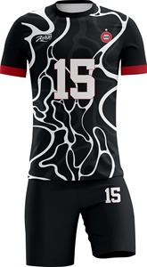 Ensemble de maillot de football personnalisé unisexe imprimé par transfert thermique pour les clubs adultes 100% polyester à séchage rapide quatre directions - Product Image 6