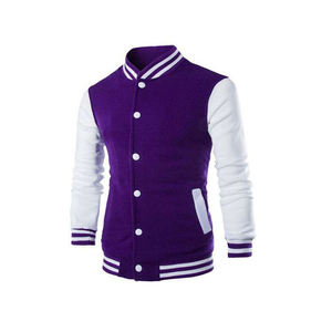 Veste de style universitaire multicolore pour homme, manches contrastées, bordure côtelée rayée, fermeture à boutons pression, vêtement décontracté urbain tendance - Product Image 5