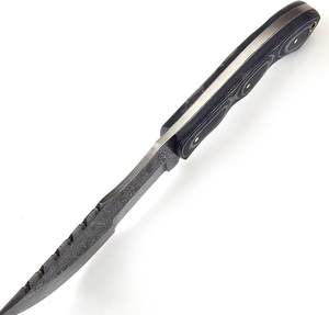 Couteau de chasse artisanal en acier Damas de 10 pouces - Poignée en micarta noire pour une prise en main parfaite - Product Image 4