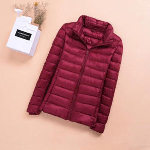 Veste matelassée légère pour femme, coupe ajustée, hiver, chaude, respirante, pliable, avec capuche, doublure en nylon imprimé, rembourrage en polyester - Product Image 4