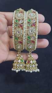 Premium Quality Handcrafted Ethnic Kundan Latkan <b>Bangles</b> with Custom Size available at Best Price from India - Product Image 5