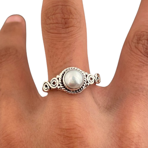 <b>Girls</b> Fashion Handmade <b>Ring</b> Solid 925 Sterling Silver Natural Pearl Gemstone Jewelry Sterling Silver 925 Stamped <b>Ring</b> Jewelry - Product Image 1