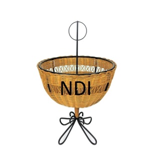 Superb Quality Stainless Steel & <b>Bamboo</b> Wooden <b>Basket</b> For Dining Table Top Center Pieces Luxury Style Serving <b>Basket</b> - Product Image 2