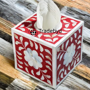 Caja de Pañuelos Decorativa Premium con Diseño Floral y Grabado para Hoteles, Spas e Interiores de Lujo - Tradebyd - Product Image 1