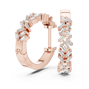 Pendientes de Oro Rosa de 14K con Diamantes Cultivados en Laboratorio para Mujer, Uso Diario, Minimalistas, de Lujo, Certificados, Elegantes, Joyería Fina de Oficina - Product Image 2
