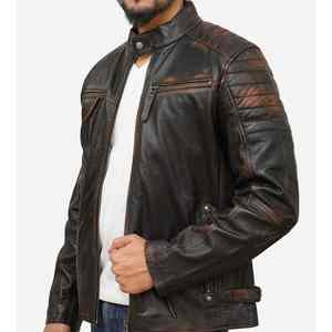 Chaqueta de Cuero de la Mejor Calidad, Chaqueta de Invierno, Estilo Universitario Clásico, Impermeable, con Cuello Alto, Chaqueta de Cuero para Motocicleta de Invierno para Hombre - Product Image 4