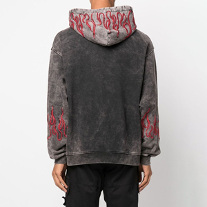 เสื้อฮู้ดผ้าฝ้ายผสมกรดมีฮู้ดผ้าคอตตอนผสมความร้อนดีไซน์2025 - Product Image 2