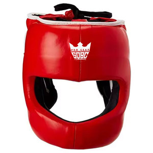 Leather Boxing <b>Head</b> Guard for MMA <b>Training</b>-Protective Face Guard - Product Image 1