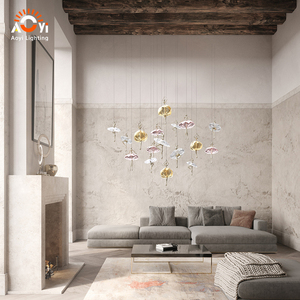 <span class=keywords><strong>Lampada</strong></span> a Sospensione con Grappolo di Bolle in Vetro Colorato - Illuminazione Artistica di Lusso per Soggiorno/Hotel - Product Image 2