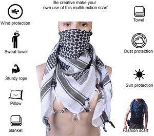 OEM/ODM Muslim <b>Men's</b> Tactical Desert Keffiyeh | 100% Cotton Shemagh 42x42 | Checkered Pattern | Breathable Lightweight | Custom - Product Image 3