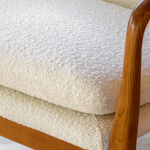 Sillón de estilo bohemio escandinavo con detalles de bastón natural y cojín suave, ideal para esquinas acogedoras del hogar - Product Image 6