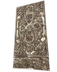 Panel de Fondo para Mandap de Haldi - Decoración de Escenario para Bodas, Tema de Pared Floral Blanca, Diseño Vintage Moderno, Material de Fibra, Personalizable - Product Image 1