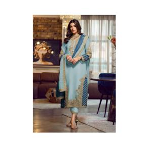 Robes pakistanaises brodées de luxe pour femmes en tissu georgette, collection de vêtements de soirée, fournisseur en gros d'Asie - Product Image 1
