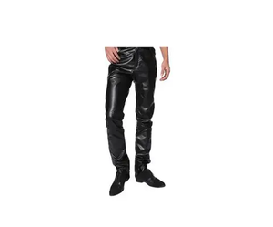 Pantalon unisexe décontracté en cuir Pantalon doux coupe ajustée Pantalon Streetwear Fabriqué au Pakistan pour une mode quotidienne confortable - Product Image 5