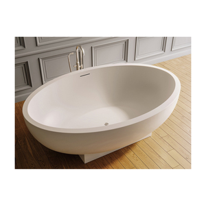 Baignoire en pierre naturelle faite à la main Bali gris foncé baignoires autoportantes sculptées à la main traditionnelles pour salle de bain avec rivière - Product Image 4