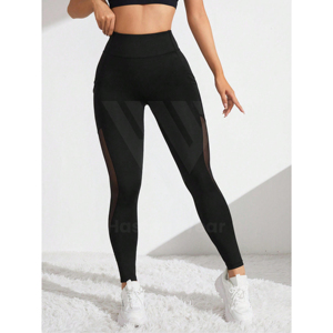 Pantalones de Yoga deportivos de cintura alta, mallas, nueva moda cómoda, ropa exterior de malla sólida, cintura elástica - Product Image 4