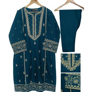 Conjunto de 2 piezas de Salwar Kameez estilo pakistaní indio GOTTA TILLA cosido, conjunto de ropa étnica de 3 piezas para fiestas, hecho de tela de malla de algodón. - Product Image 4